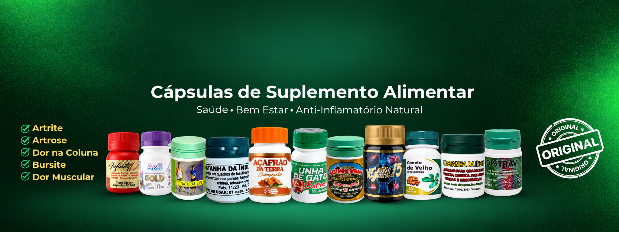 Cápsulas de suplemento alimentar: saúde e bem-estar. Confira os produtos da loja Natural Vida Online.